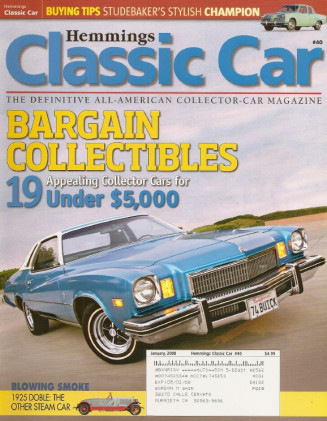 HEMMINGS CLASSIC CAR 2008 JAN - MAVERICK SPECIAL, FIRESWEEP, CHEAP RIDES